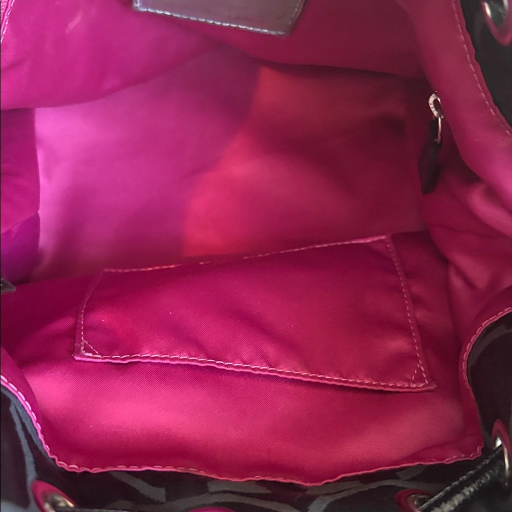 Coach Poppy Black Drawstring Bucket Bag EUC - Picture 13 of 16